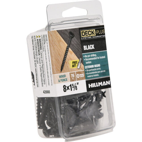Hillman Deck Plus Black Deck Screws, #8 X 1-5/8 In
