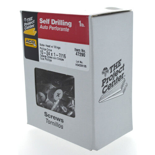 Hillman Project Center Wafer Head Phillips Self Drilling Screws, #10-24 X 1-7/16-In, 1-Lb Box
