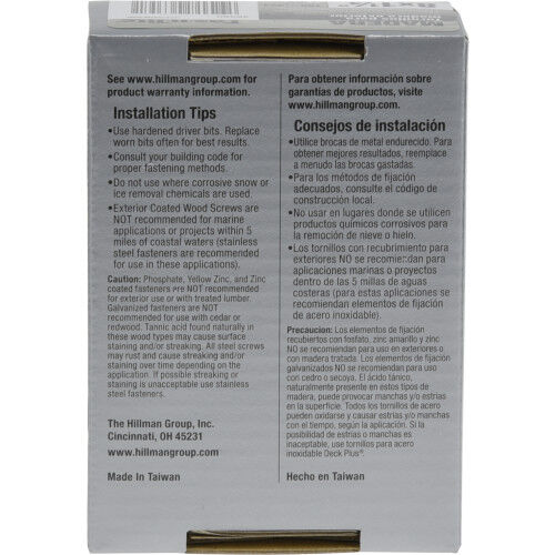 Hillman Fas-N-Tite Exterior Coated Wood Screws, #8 x 1 1/4-In, 1-Lb