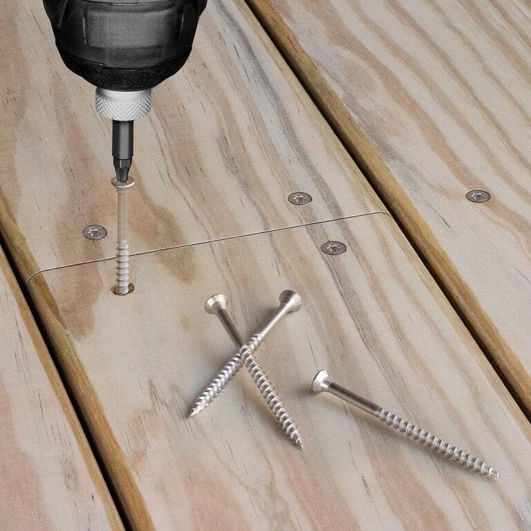 Hillman Deck Plus  Stainless Steel Coated Exterior Wood Screws, #8 x 1 5/8-In, 1-Lb