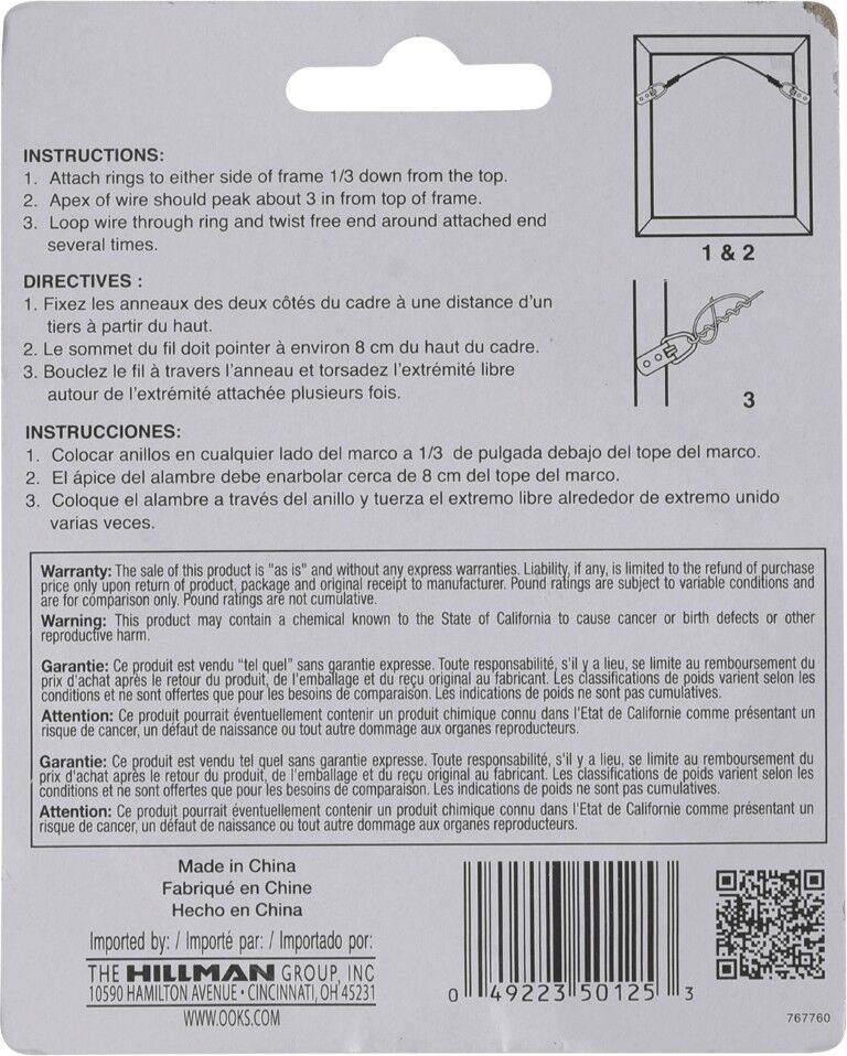 Hillman OOK Picture Hanging Wire Galvanized, #6 x 9-Ft