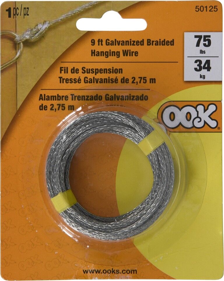 Hillman OOK Picture Hanging Wire Galvanized, #6 x 9-Ft