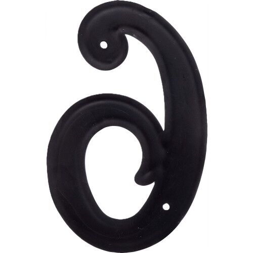 Hillman Plastic House Number 6 Matte Black, 5-1/2-In