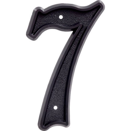 Hillman Plastic Matte Black House Number 7, 5-1/2 In - Tool