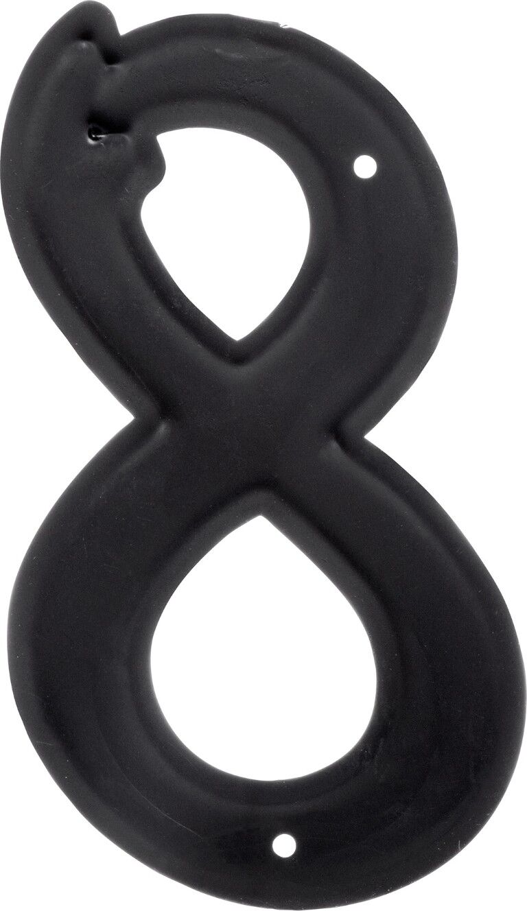Hillman Plastic House Number 8 Matte Black, 5 1/2-In