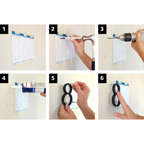 Hillman Distinctions Floating Mount House Black Number 8, 5-In