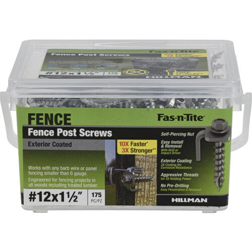 Hillman Fas-N-Tite Exterior-Coated Fence Post Screws, #12 x 1-1/2-In, 175-Pc