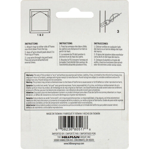 Hillman Picture Hanging Galvanized Wire, #6 X 15-Ft, 50-Lb