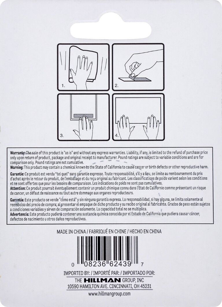 Hillman Double Sided Mounting Tape, 1/2-In x 1-In, 18-Pk