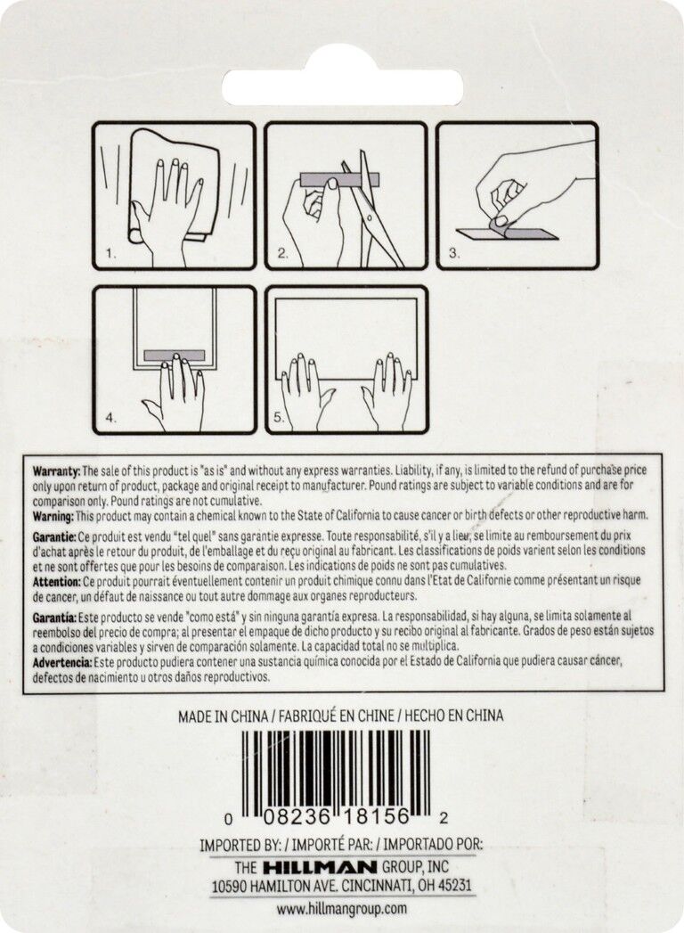 Hillman Double Sided Removable Poster Tape, 1/2-In x 42-In