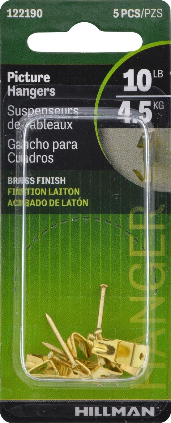 Hillman Professional Picture Hangers Brass, 10-Lb, 5-Pk