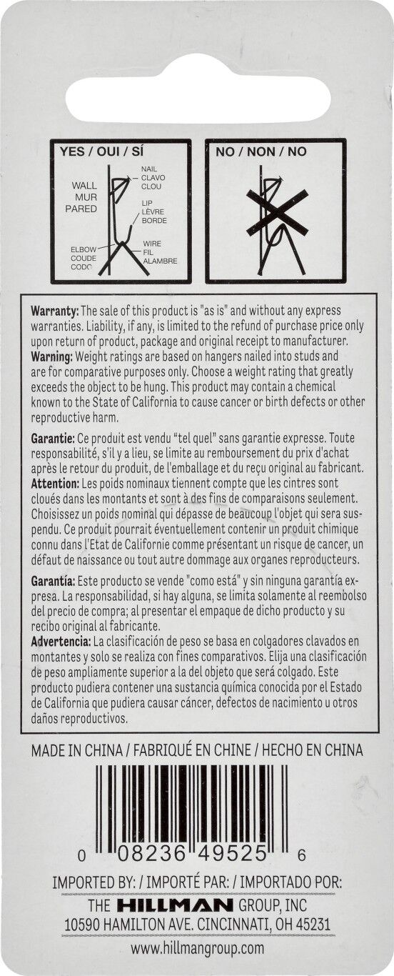 Hillman Professional Picture Hangers Brass, 10-Lb, 5-Pk