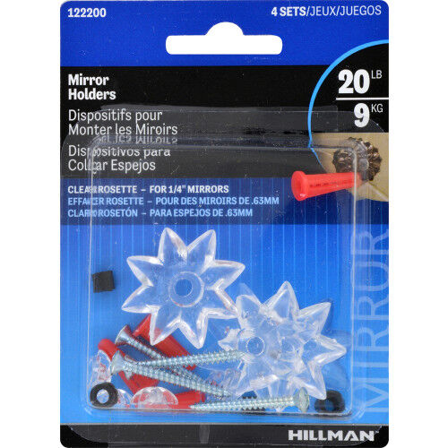 Hillman Rosette Mirro Clip, 20-Lb, 4-Sets