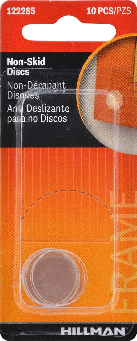 Hillman Clear Non-Skid Disks, 1/2-In, 10-Pk
