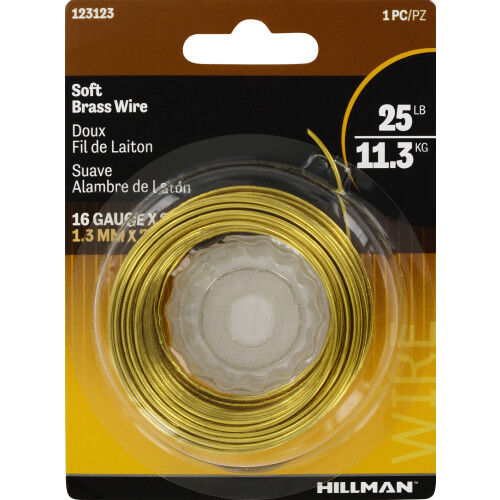 Hillman Hobby Wire Brass, #16 X 25-Ft, 25-Lb
