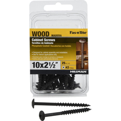 Hillman Truss Head Phillips Coarse Cabinet Screws, #10 X 2 1/2-In, 25-Pk