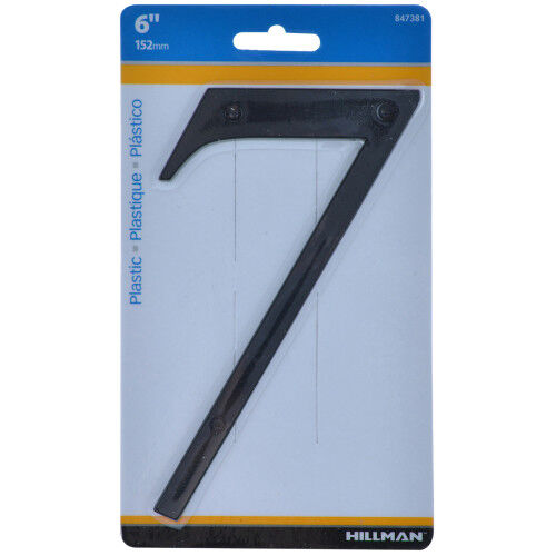 Hillman Black Nail-On Plastic House Number 7, 6-In