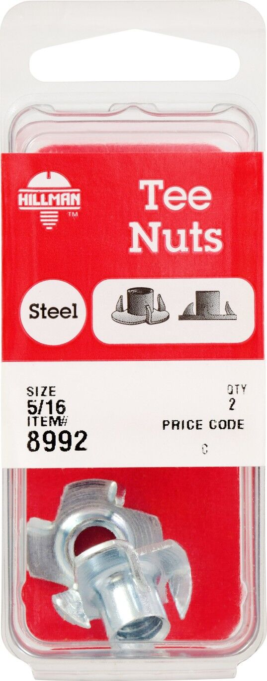 Hillman Pronged Tee Nuts, 5/16-In - 18, 2-Pc