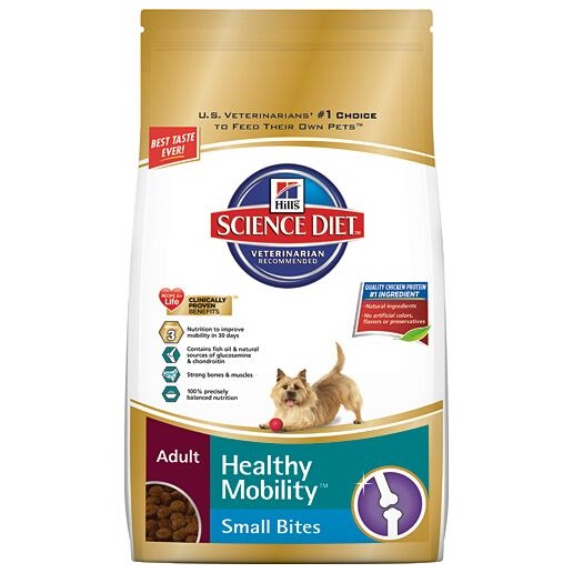 Hill's Science Diet Healthy Mobility Small Bites Chicken Rice Barley Adult Dry Dog Food, 4-Lb Bag 
