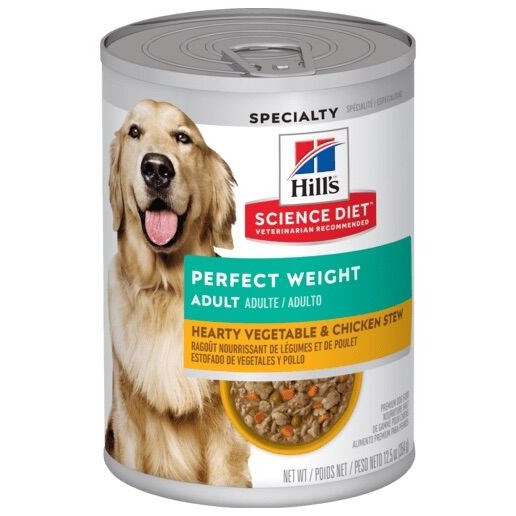 Hill's Science Diet Perfect Weight Hearty Vegetable & Chicken Stew Adult Wet Dog Food, 12.5-Oz Can