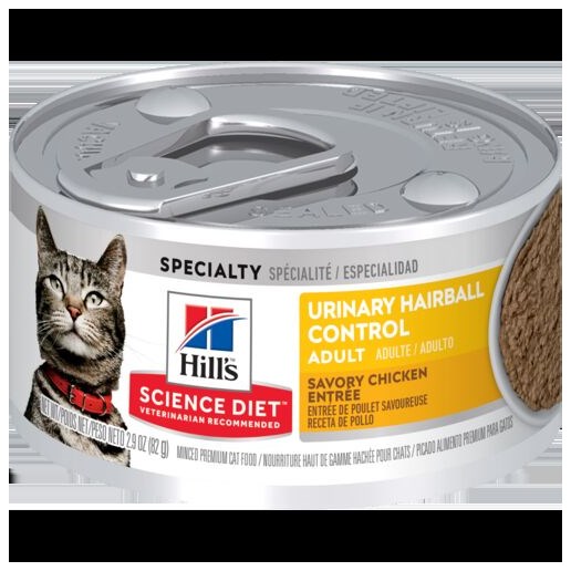 Hill's® Science Diet® Adult Urinary Hairball Control Savory Chicken Entrée Cat Food, 5.5-Oz