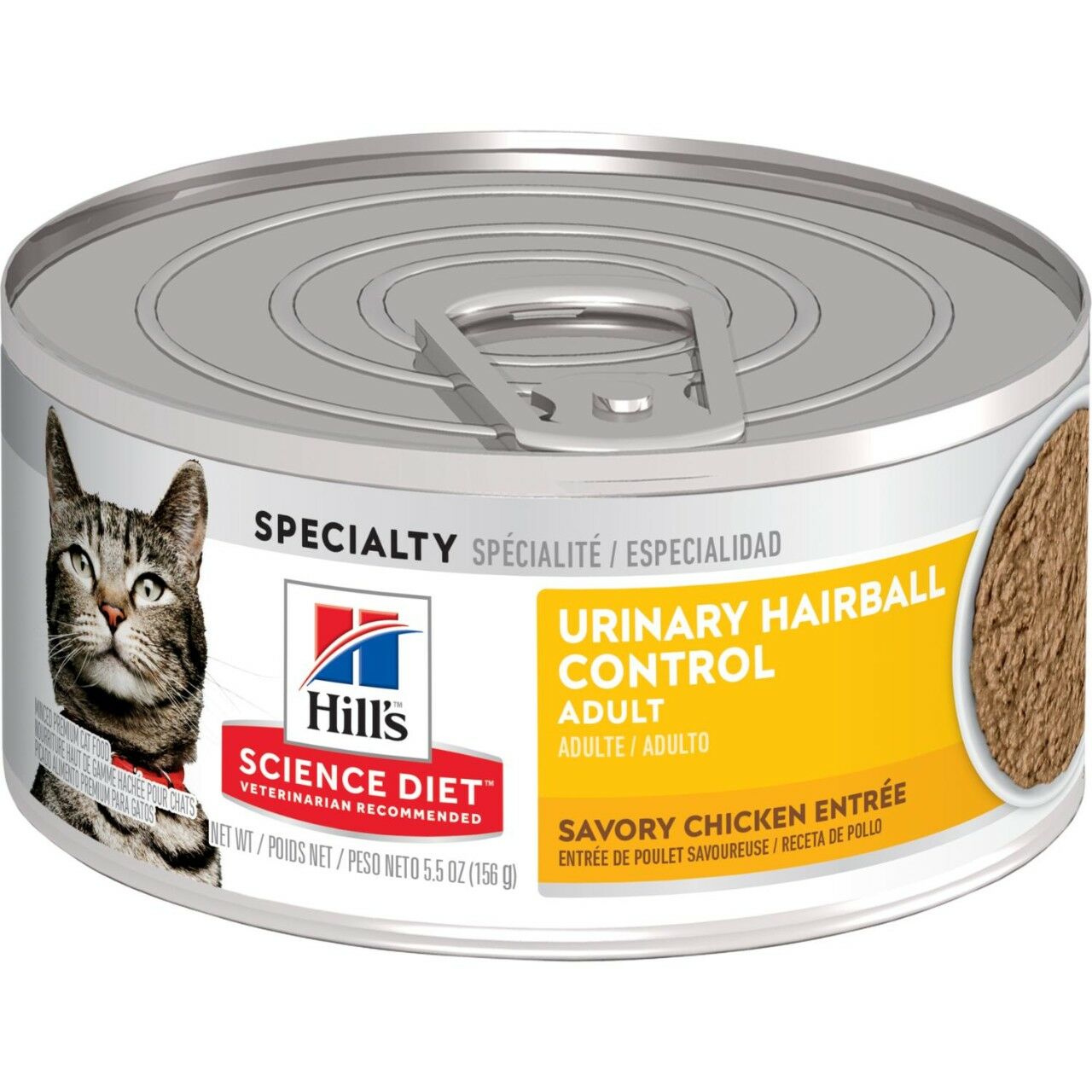 Hill's® Science Diet® Adult Urinary Hairball Control Savory Chicken Entrée Cat Food, 5.5-Oz