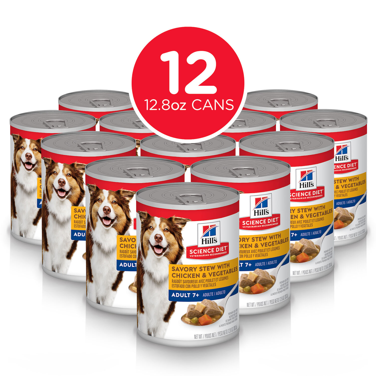 Hill's Science Diet Chicken & Vegetable Savory Stew Adult 7+ Wet Dog Food, 12.8-Oz Can 