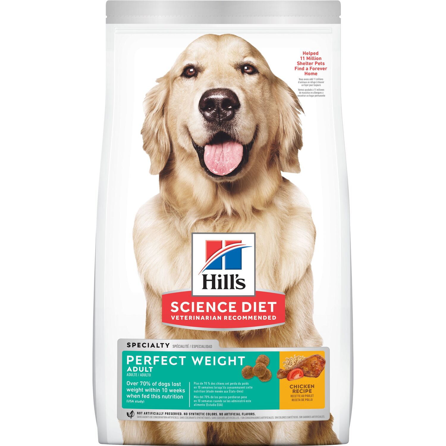 Hill's Science Diet Perfect Weight Chicken Recipe Adult Dry Dog Food, 4-Lb Bag 