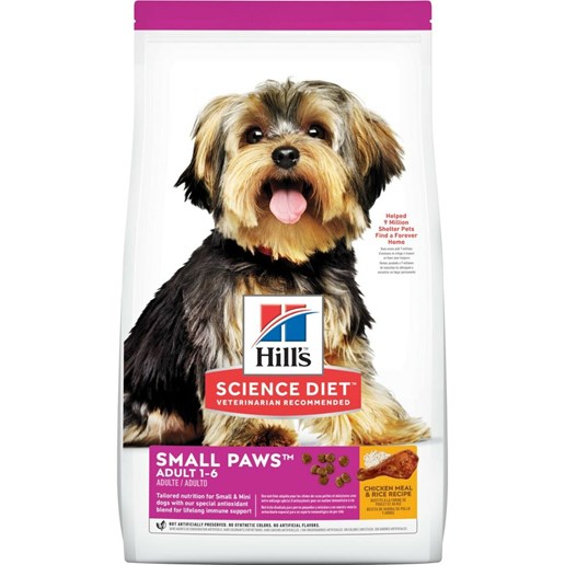 Hill's® Science Diet® Adult Small Paws™ Chicken Meal & Rice Recipe Dog Food, 15.5-Lb