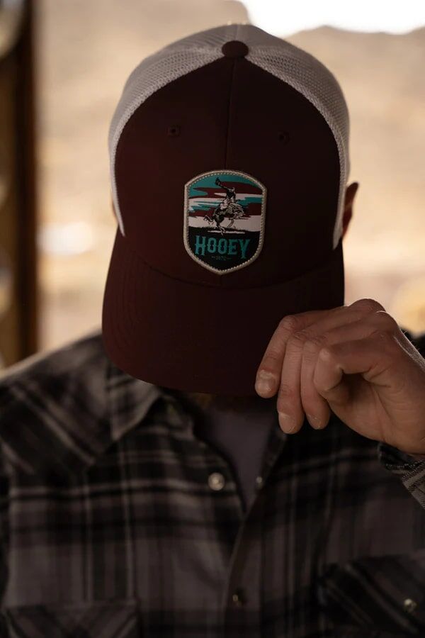 Hooey Men's Cheyenne Snapback Hat in Maroon