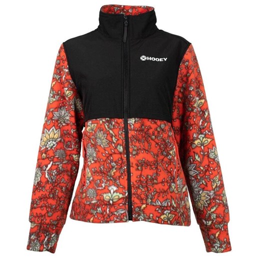 Women's Tech Fleece Floral Pattern Jacket in Red