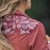 Women's "Sol" Floral Detailing Long Sleeve Pearl Snap Shirt In Marsala
