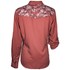 Women's "Sol" Floral Detailing Long Sleeve Pearl Snap Shirt In Marsala