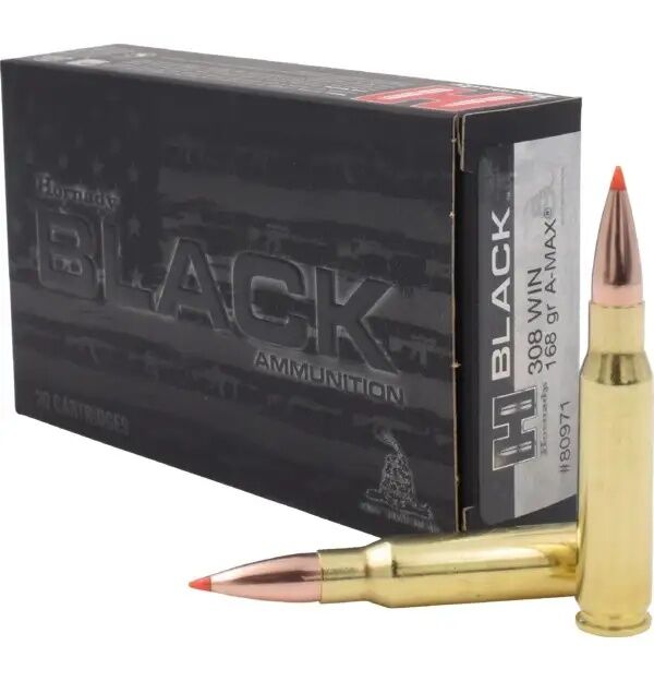 Hornady Black .308 Win, 168 Grain A-Max Rifle Ammo, 20-Rd