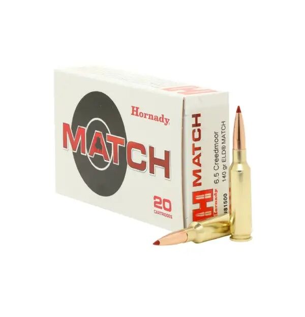 Hornady Match 6.5 Creedmoor, 140 Grain ELD Match Rifle Ammo, 20-Rd