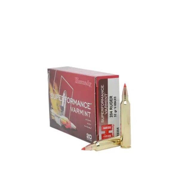 Hornady Superformance Varmint .204 Ruger, 32 Grain V-Max Rifle Ammo, 20-Rd