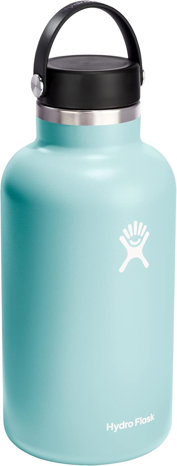 Hydroflask Water Bottle Wide Mouth with Flex Cap Dew, 64-Oz