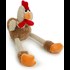 Skinny Rooster Chew Guard Squeaky Plush Dog Toy, Brown, Large