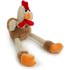 Skinny Rooster Chew Guard Squeaky Plush Dog Toy, Brown, Large