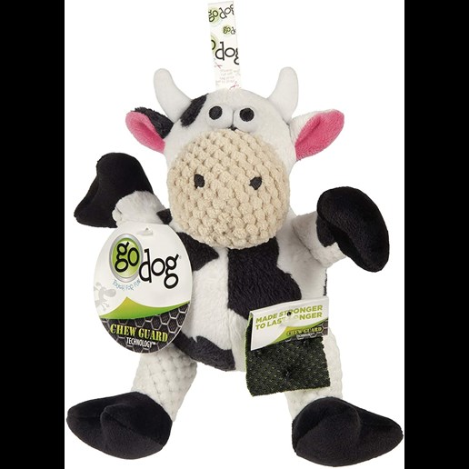 Sitting Cow Chew Guard Squeaky Plush Dog Toy, Small