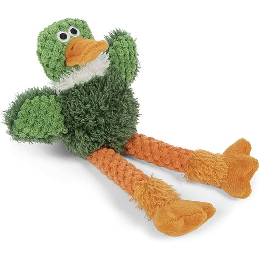 Skinny Duck Chew Guard Squeaky Plush Dog Toy
