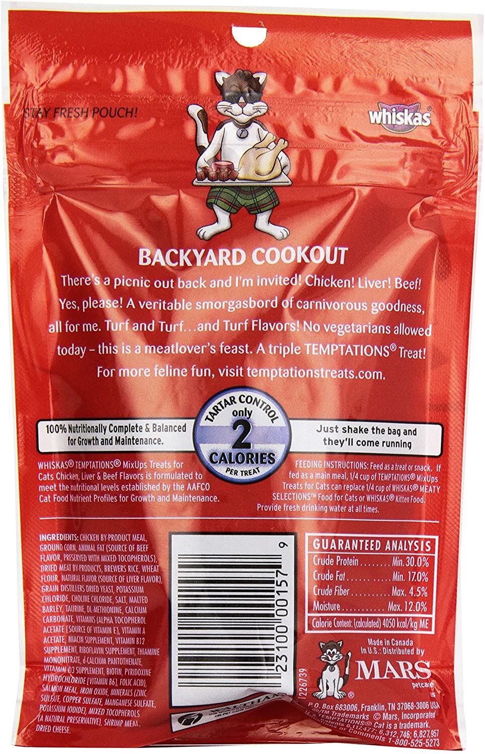 Temptations MixUps Backyard Cookout™ Chicken, Liver, And Beef Flavor Cat Treat, 3-Oz