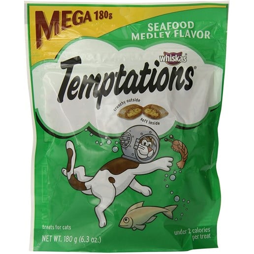 Temptations Seafood Medley Flavor Crunchy And Soft Cat Treats, 6.3-Oz