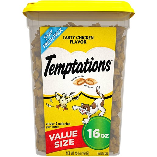 Temptations Tasty Chicken Flavor Crunchy And Soft Cat Treats, 16-Oz