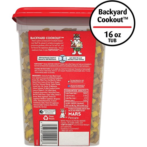 Temptations MixUps Backyard Cookout™ Chicken, Liver, And Beef Flavor Cat Treat, 16-Oz