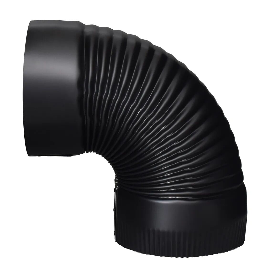 Imperial Black Matt Stovepipe 90° Corrugate Elbow, 8-In
