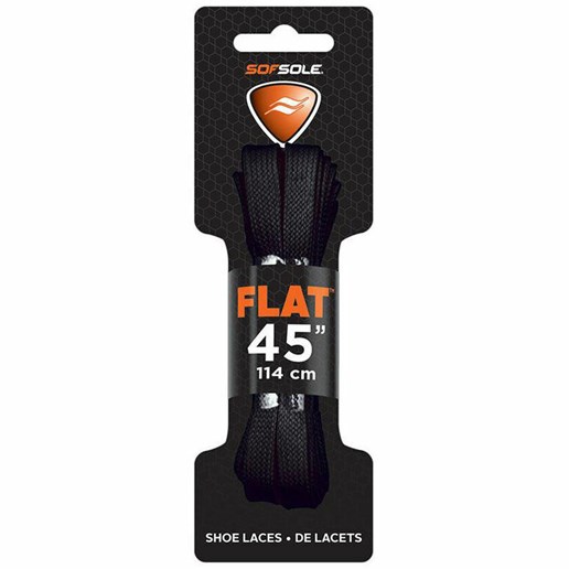 45" Black Athletic Flat Laces