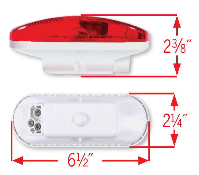 Red Led Stop/Turn/Tail/Back-Up Light W/Flange