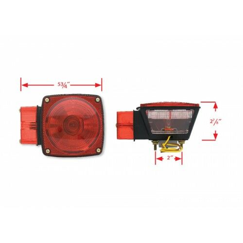Uriah LITE Red Trailer Light 6-3/4-In x 6-1/4-In
