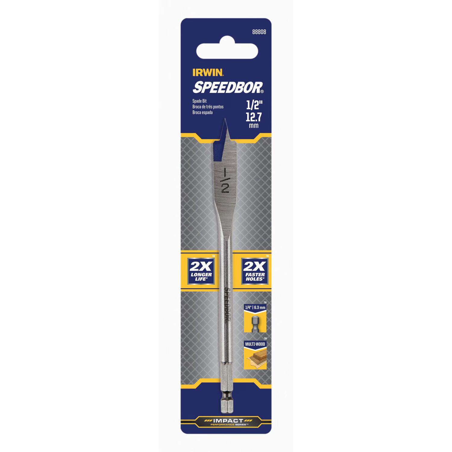 Irwin Speedbor Spade Wood Drill Bit, 1/2-In x 6-In